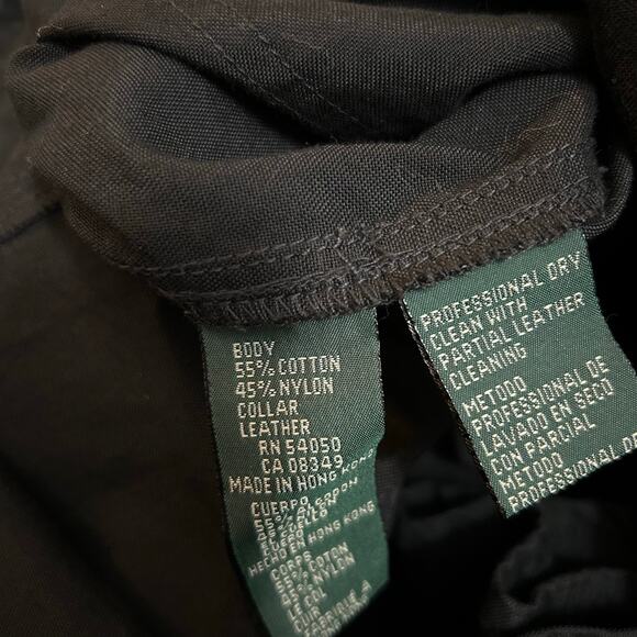 Vtg Lauren Ralph Lauren Black Riding Duster Trench Coat Womens Size Small - Picture 6 of 9